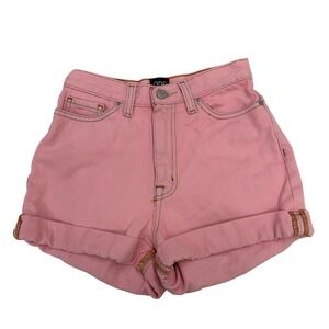 BDG Urban Outfitters Pink High Rise Mom Denim Shorts Size 24 Cuffed Hem EUC
